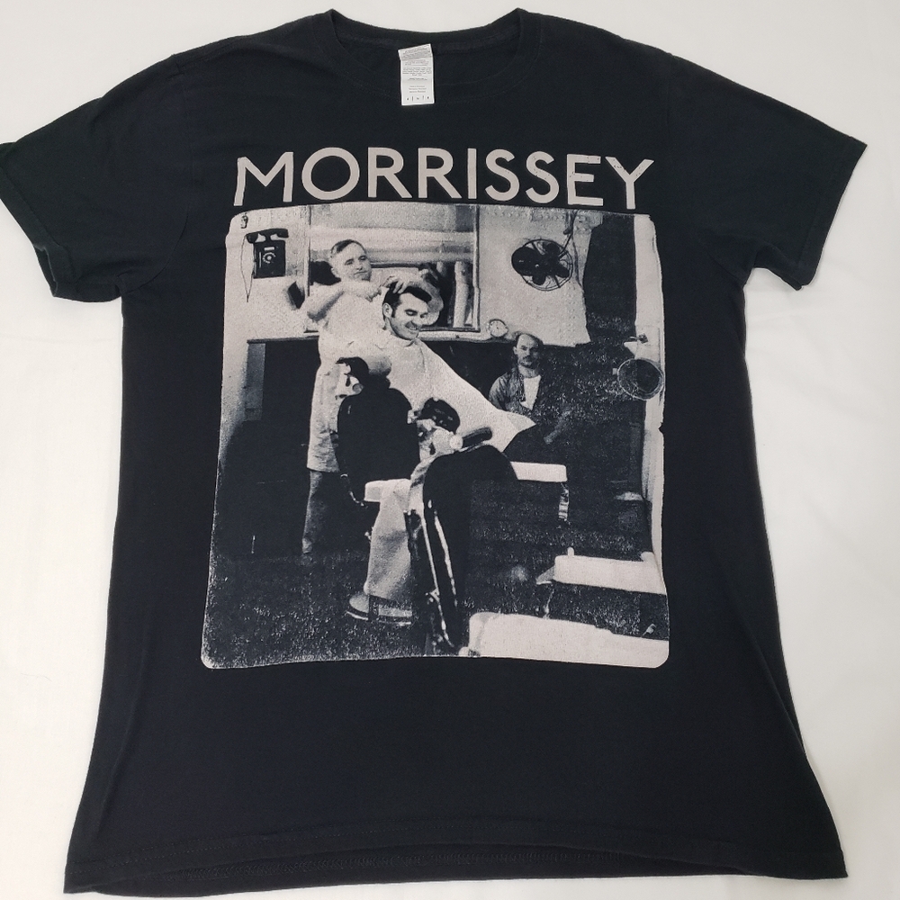 Gildan Morrissey Barbershop Graphic T-Shirt Men"s Medium Black 100% Cotton